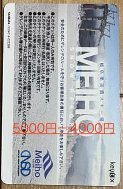 奥美濃　めいほうスキー場　1日リフト券　1枚2024〜25シーズンのサムネイル