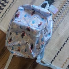 最終価格新品タグ付アナ雪FROZENキッズリュックサック水色内ポケット外ポケット