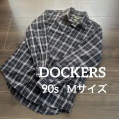 オールド古着】DOCKERS チェックシャツ 黒白 グラフチェック 90s