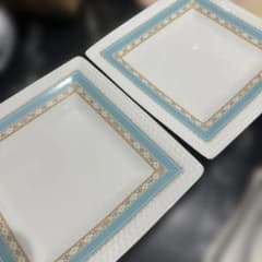 Noritake 四角形の皿 青と金の装飾2枚 - メルカリ