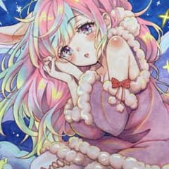 オリジナル 手描き アナログイラスト 一点物 色紙 2 - メルカリ