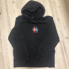 STUSSY ステューシー パーカー ブラック 刺繍ロゴのサムネイル