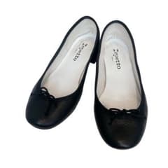 極美品！repetto カミーユ バレエシューズ 太ヒール 黒 シボ革 36.5