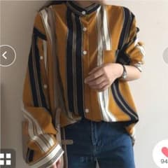DAY CLOSET レトロ柄 スタンドカラーシャツのサムネイル