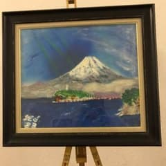 空飛ぶ前衛抽象画家の糸川裕志の幻想絵画、富士山曼荼羅の一点F10号 