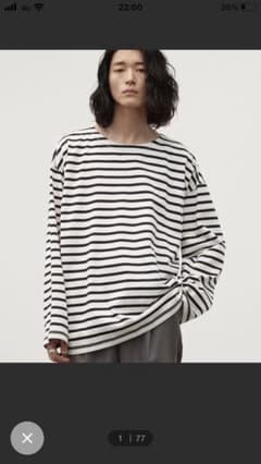 【WYM LIDNM】BORDER WIDE  L/S-TEE Mサイズ　新品のサムネイル