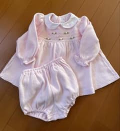 クレージュ、襟付きワンピースとショートパンツのセット、ピンク、90サイズのサムネイル