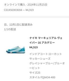 ナイキ マキュリアル ヴェイパー 16 アカデミー サイズ25のサムネイル