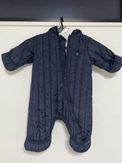 【新品未使用】ネイビー フード付きロンパース ジャンプスーツのサムネイル