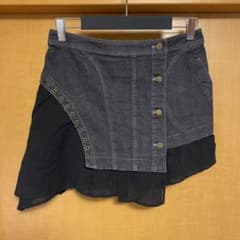 【RITSUKO SHIRAHAMA】ブラックデニム　ラップスカートのサムネイル