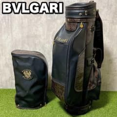 ブルガリ　ゴルフ　キャディバッグ　ヴィンテージ 旧ロゴ×刺繍　希少　クロコ型押 激レア ブルガリ キャディバッグ 型押し ロゴ刺繍 高級 クロコダイル