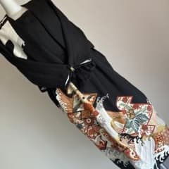 グレープフルーツ様専用 黒留袖 扇面 菊 波文様 金駒刺繍 - メルカリ