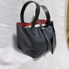 Les Sacs Adam 1980 ヴィンテージ レザーハンドバッグ 黒×赤