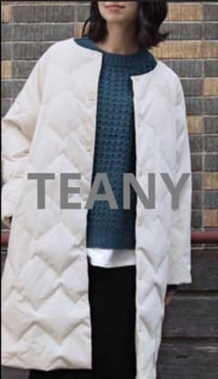 TEANY 원활한 노 컬러 퀼팅 다운 코트 M 아이보리