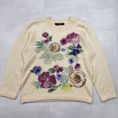 【美品】レオナール シルク・モヘヤ混 ニット 希少LL 花柄 ビーズ 美品】レオナール シルク・モヘヤ混 ニット 希少LL 花柄 ビーズ - メルカリ