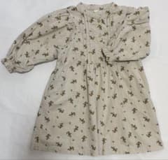 【美品】apres les cours 花柄 コーデュロイ ワンピース 100のサムネイル