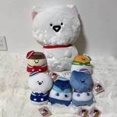 문구와 함께 마린 세일러 봉제 인형 전 5 종 풀 콤프 & 고양이가되는 XL