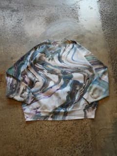 極上 墨流し染め 90s art Marble pattan sweatのサムネイル
