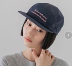 新品未使用　ローリーズファーム　ジェットキャップ　オシャレロゴ　ネイビーのサムネイル