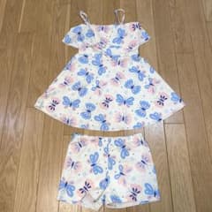 キッズ セパレート水着 蝶々柄 フリルのサムネイル