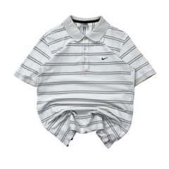 ち*け様 【着画あり】00s NIKE ポロシャツ ボーダー Lサイズ arch
