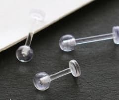 透明ボディピアス 16G 8mm 4つセットのサムネイル