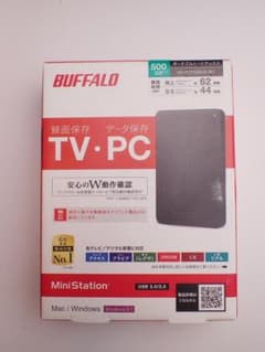 バッファロー BAFFALO HD-PCF500U3-BC 外付けハードディスクのサムネイル
