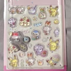 【匿名配送】韓国限定 ポケピースシール ニャスパー マホイップ ピチュー ピンク