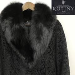 美品 ROTINY ミンク 本毛皮 ロングコート9号 フォックス襟R8SD53 美品 ROTINY ミンク 本毛皮 ロングコート9号 フォックス襟R8SD53