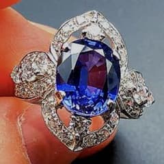 スリランカ産 天然ビビッドブルーサファイア7.56ct SV925 リング 指輪