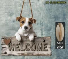新作☆ ジャックラッセルテリア お顔覗き ウェルカムボード 木製 16.5