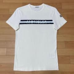 美品☆ モンクレール 刺繍ロゴ ホワイト S Tシャツ 国内正規品 5S394 