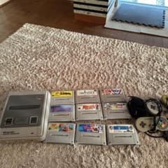 SUPER FAMICOM 本体 ソフト9本セット、充電器コントローラー3個付きのサムネイル