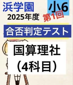 浜学園 小6 2025年度 第1回 合否判定学力テスト 4教科 - メルカリ
