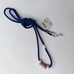 新品 帯締め ブルー系 フェイクパール付きのサムネイル