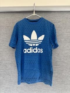 adidas トレフォイルロゴ ドット柄 半袖 Tシャツ ブルー　Mサイズのサムネイル