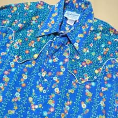 70s USA製 ロックマウント ウエスタンシャツ 花柄 クレイジーパターンのサムネイル