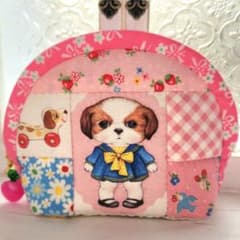コヤンイサムチョン　アンコちゃんのミニボーチ　ハンドメイド ✻ハンドメイド✻ コヤンイサムチョン アンコちゃんꕤ パッチワーク
