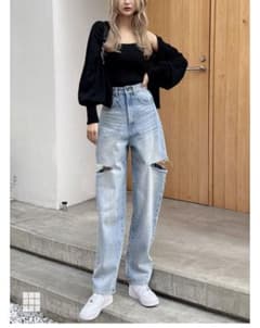 グレイル　スリットデニムワイドパンツのサムネイル