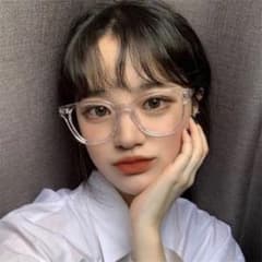 透明メガネ スクエア❁﻿伊達メガネ 韓国 ファッション*⑅クリア 眼鏡 男女兼用のサムネイル