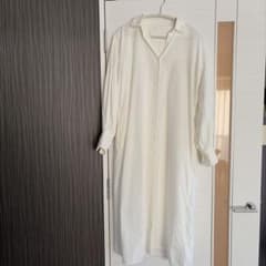 PRISTINE ホワイト シャツワンピース ロング丈 | Mercari