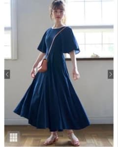 スクエアネックバックリボンフレアスリーブワンピース[k8977a]のサムネイル