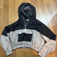 Nike フード付きクロップドジャケット S ブラック/グレーのサムネイル