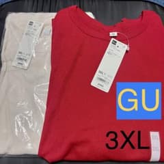 【未使用】GU ソフトシアークルーネックT　NATURAL RED 3XLのサムネイル