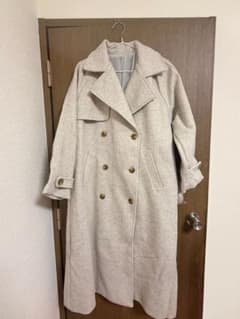 NICE CLAUP ベルト付きフェイクウールコート