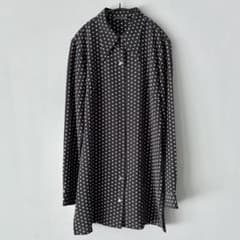 agnes b 90’s 小紋柄ロングブラウス アニエスベー 黒 ブラック agnes b. - agnes b 90's 小紋柄ロングブラウス アニエスベー 黒