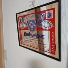 Budweiser　パブミラー 　フレーム付きのサムネイル