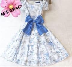 お値下げ❣️M'S GRACY ❣️シアーボーダー フラワーワンピース 38