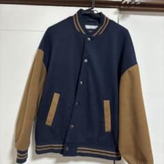 スタジャン ネイビー ブラウン Lサイズ - メルカリ