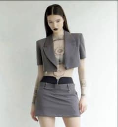 メルトザレディ melt the lady w waist mini skirt melt the lady w waist mini skirt GRAY - メルカリ